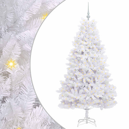 vidaXL Artificial Hinged Christmas Tree White 180 cm PVC and Steel - 52703