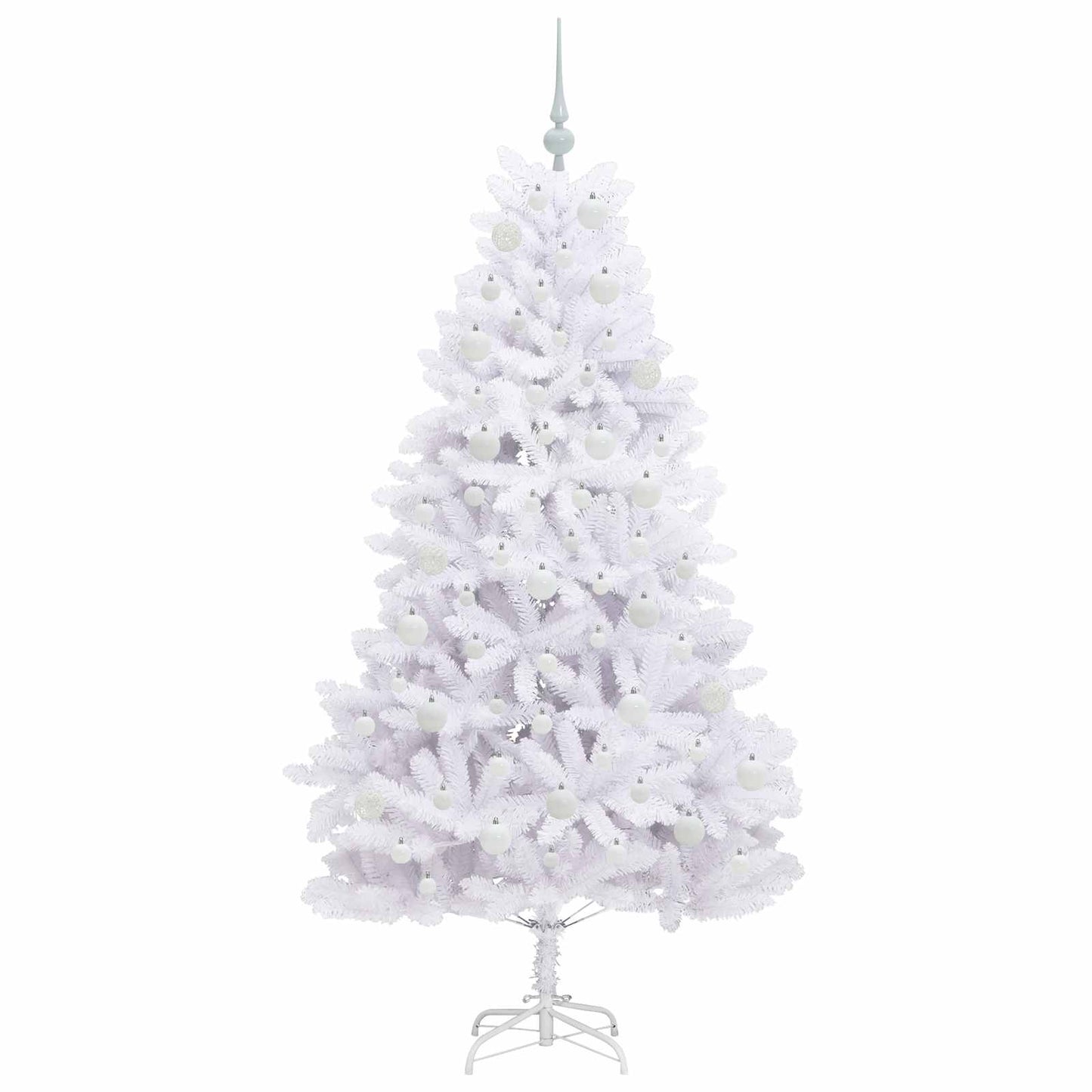 vidaXL Artificial Hinged Christmas Tree White 180 cm PVC and Steel - 52703