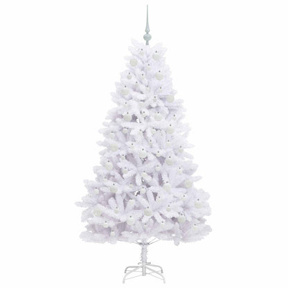 vidaXL Artificial Hinged Christmas Tree White 180 cm PVC and Steel - 52703