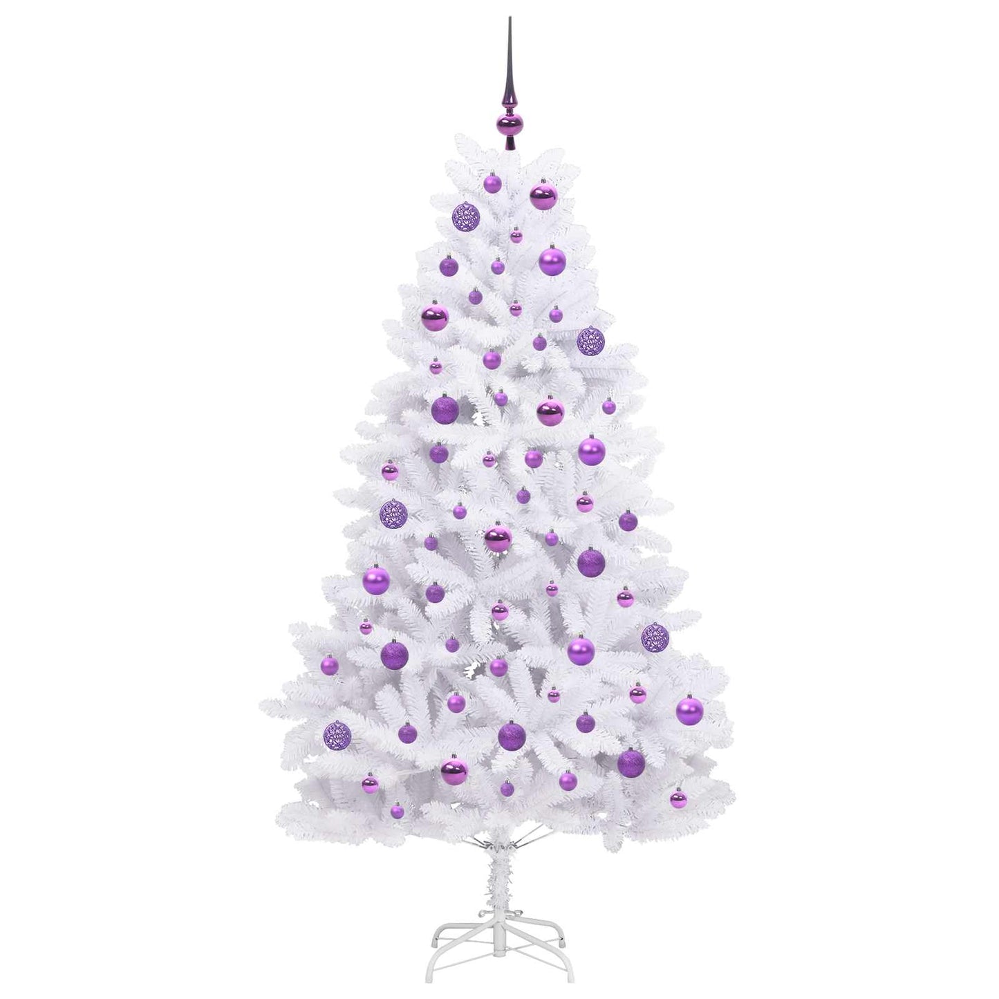 vidaXL Artificial Hinged Christmas Tree White 180 cm PVC and Steel - 52707