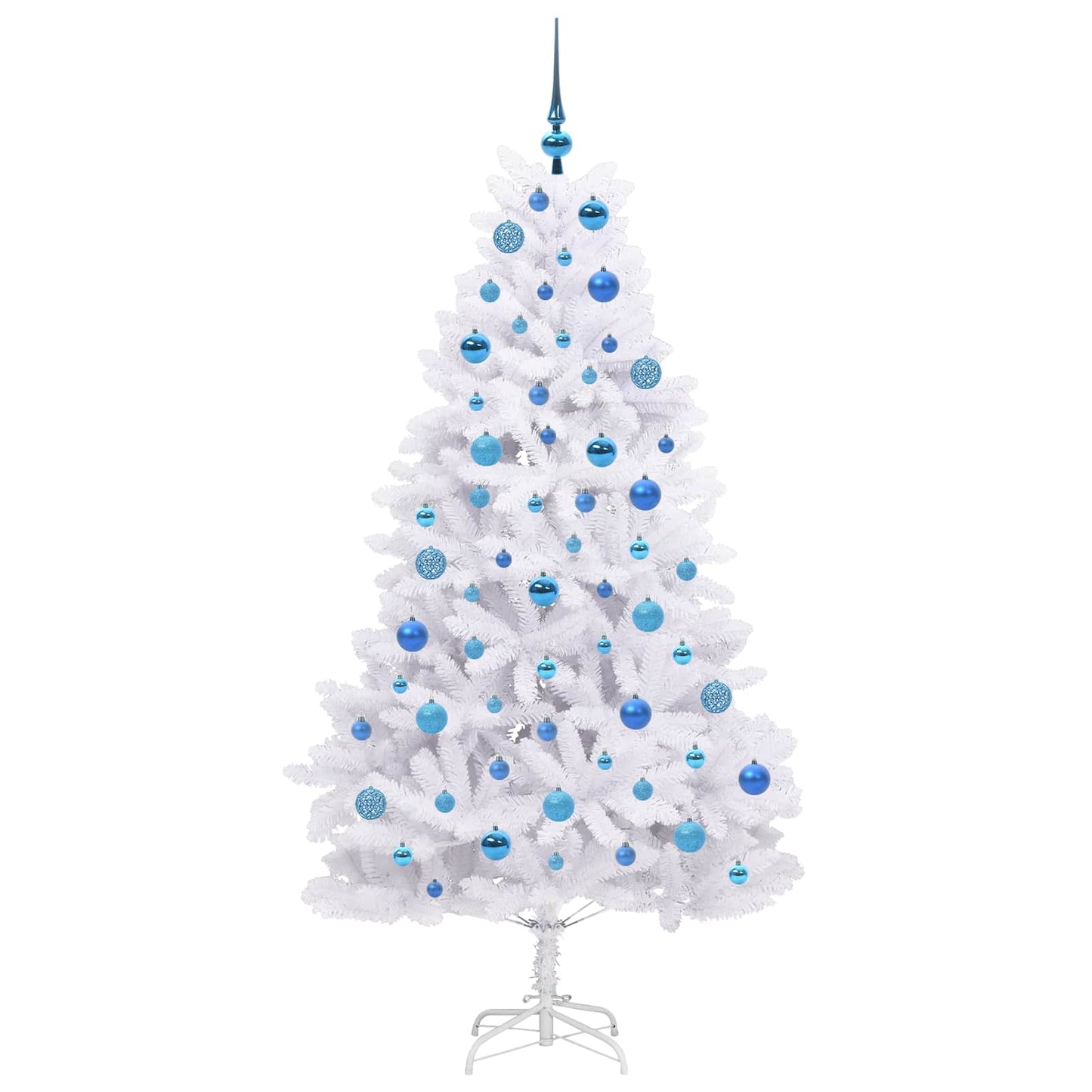 vidaXL Artificial Hinged Christmas Tree White 180 cm PVC and Steel - 52712