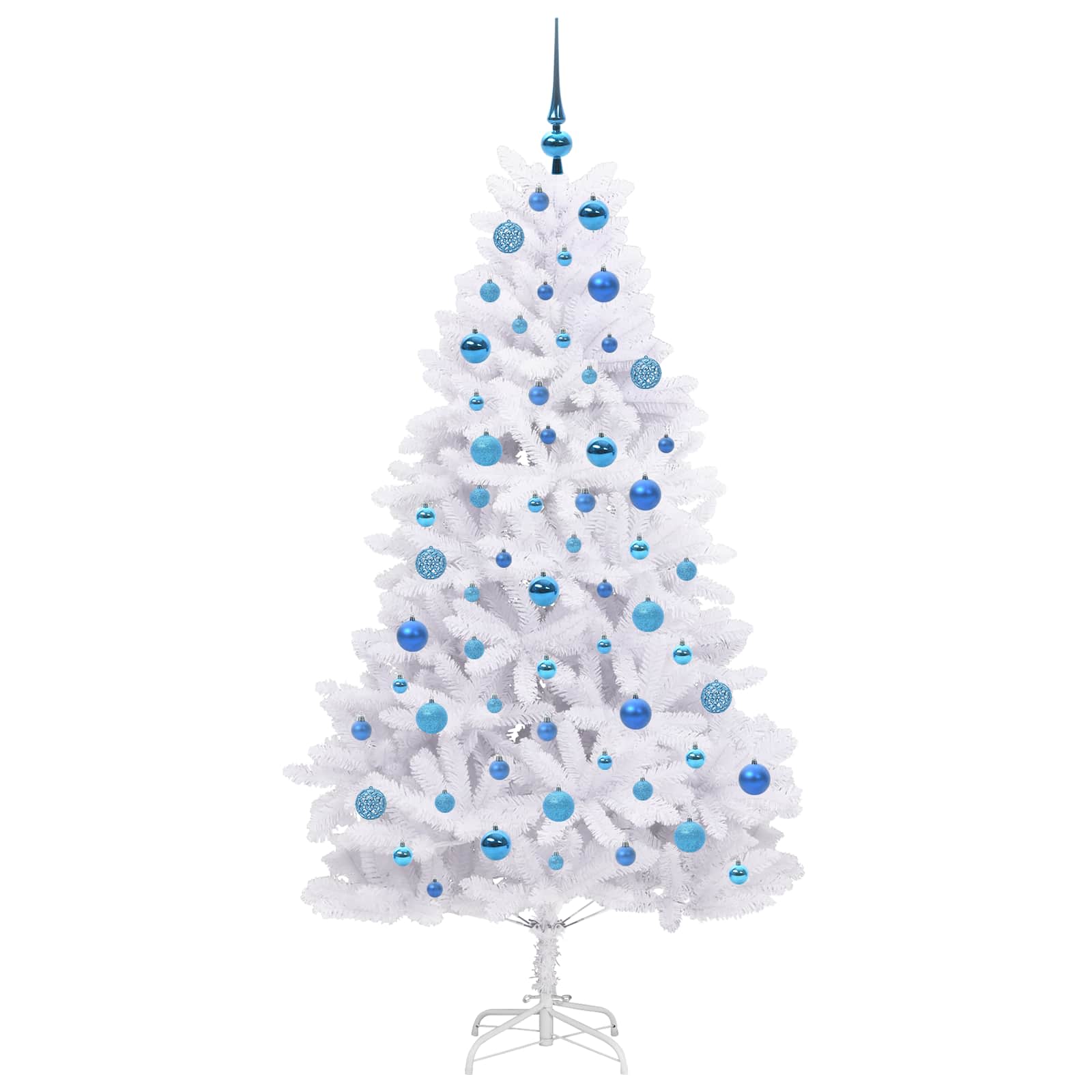 vidaXL Artificial Hinged Christmas Tree White 180 cm PVC and Steel - 52712