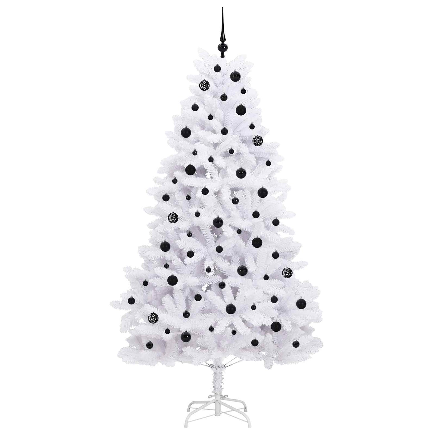 vidaXL Artificial Hinged Christmas Tree White 210 cm PVC and Steel - 52716