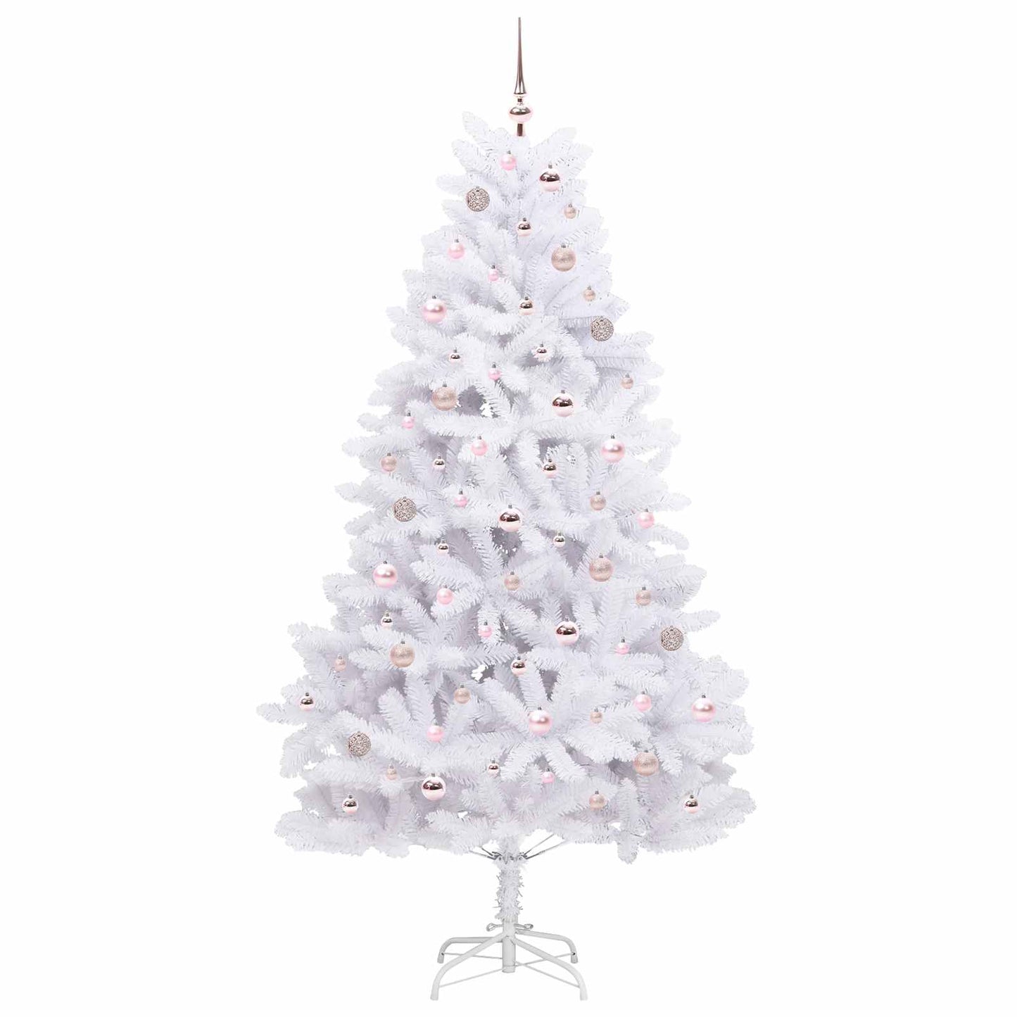vidaXL Artificial Hinged Christmas Tree White 210 cm PVC and Steel - 52727