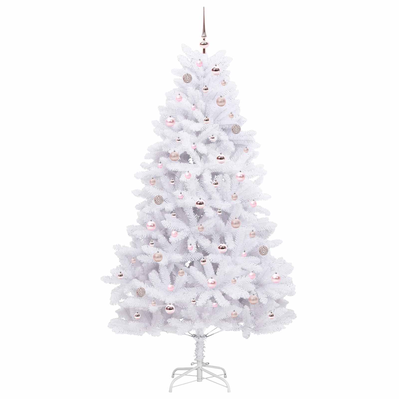 vidaXL Artificial Hinged Christmas Tree White 210 cm PVC and Steel - 52727