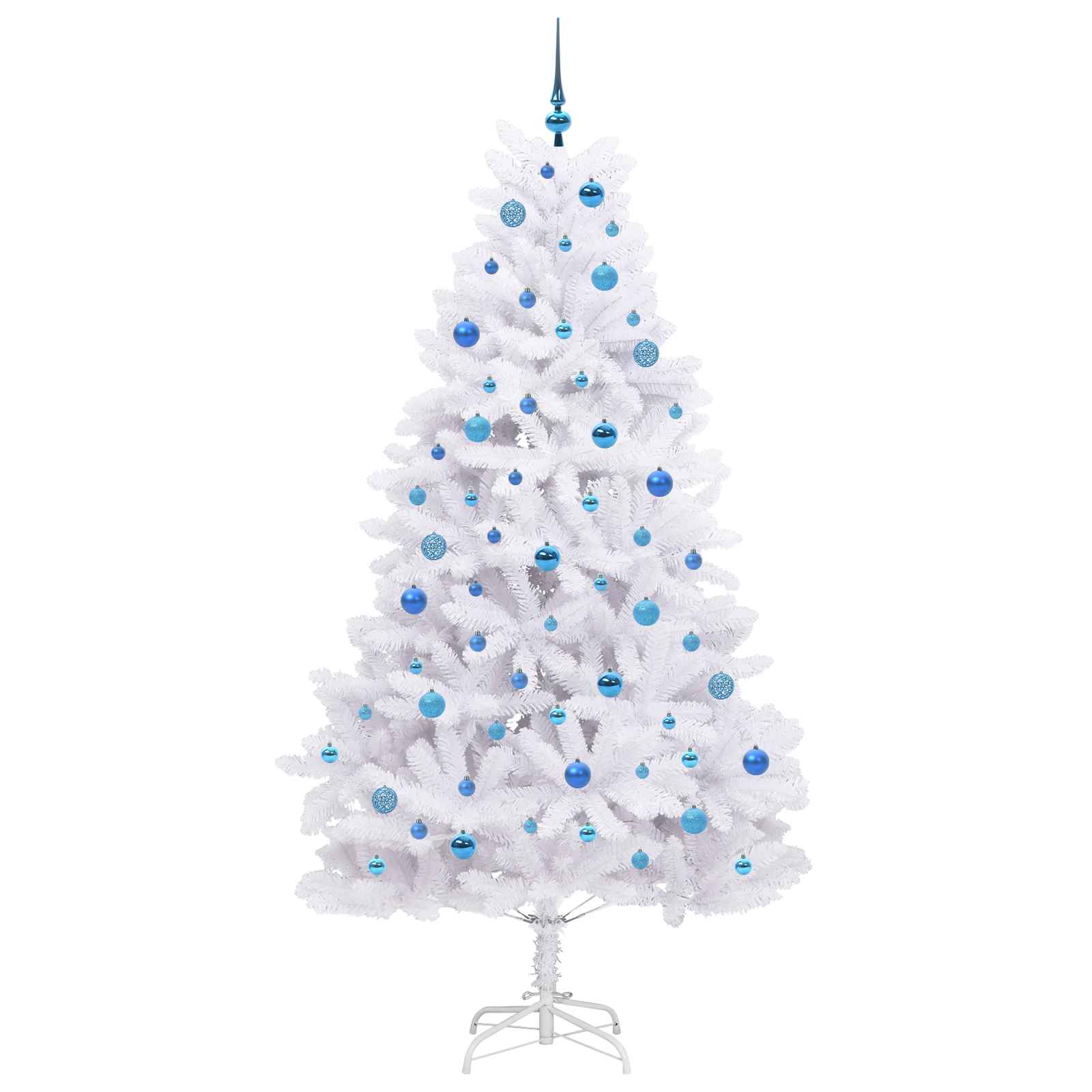vidaXL Artificial Hinged Christmas Tree White 210 cm PVC and Steel - 52747