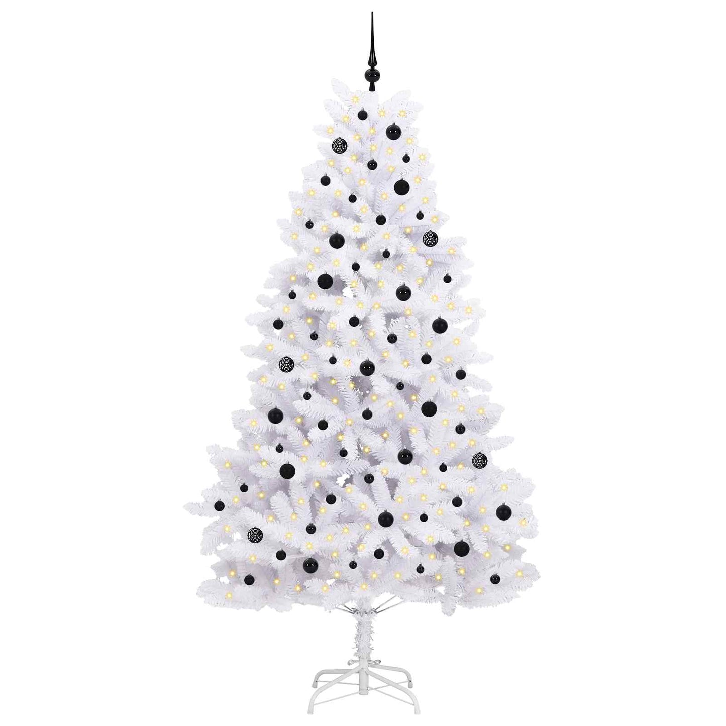 vidaXL Artificial Hinged Christmas Tree White 240 cm PVC and Steel - 52751