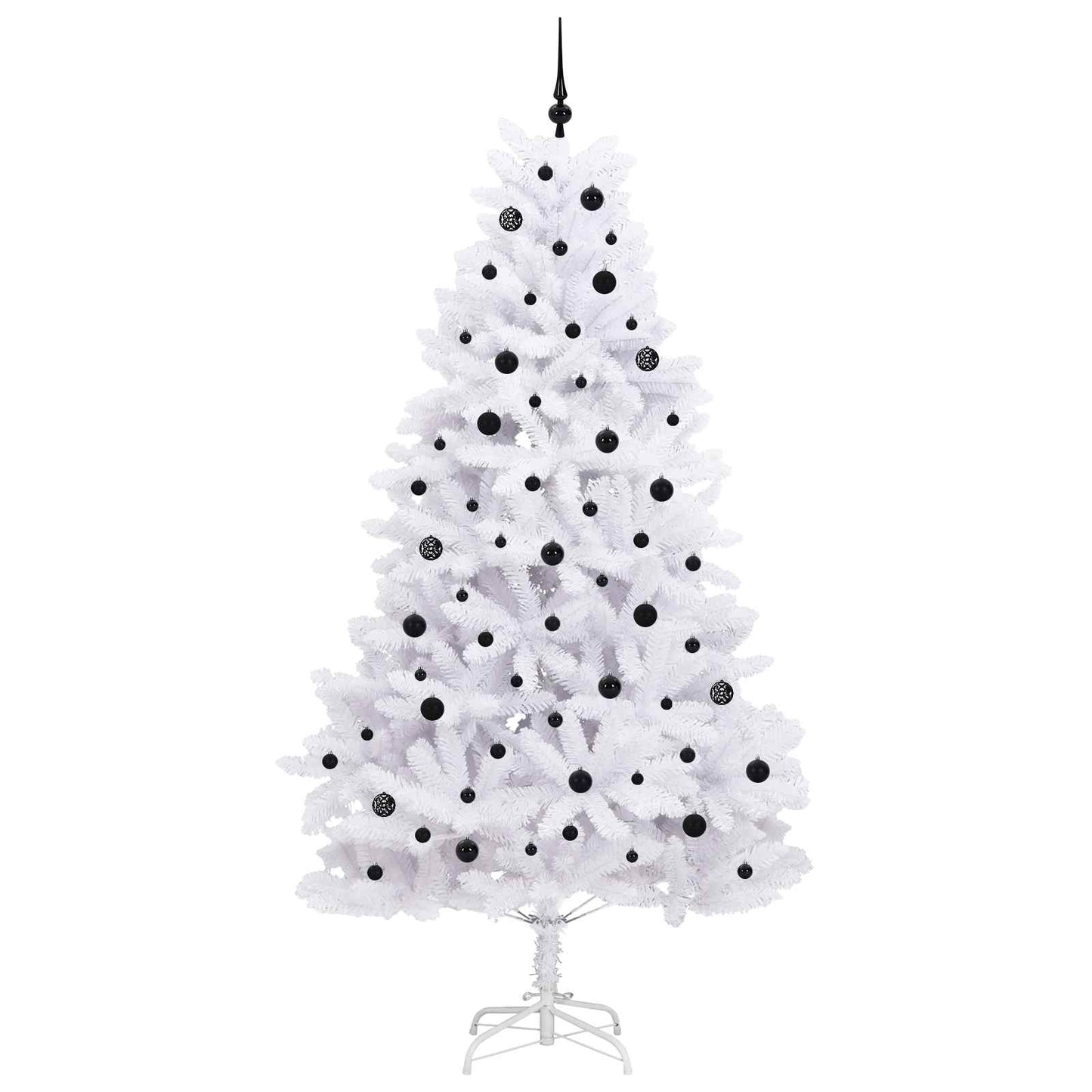 vidaXL Artificial Hinged Christmas Tree White 240 cm PVC and Steel - 52751