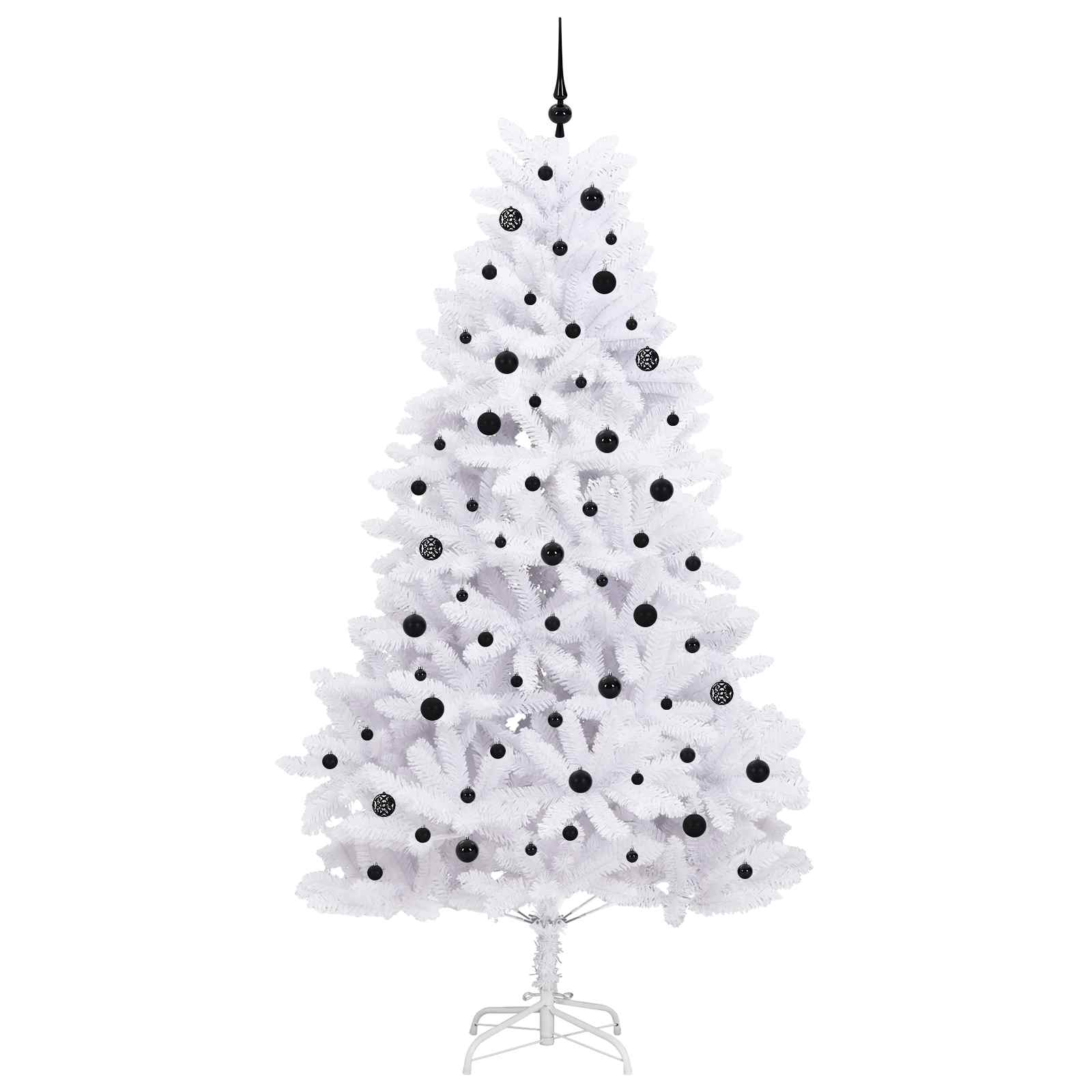 vidaXL Artificial Hinged Christmas Tree White 240 cm PVC and Steel - 52751