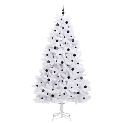 vidaXL Artificial Hinged Christmas Tree White 240 cm PVC and Steel - 52751