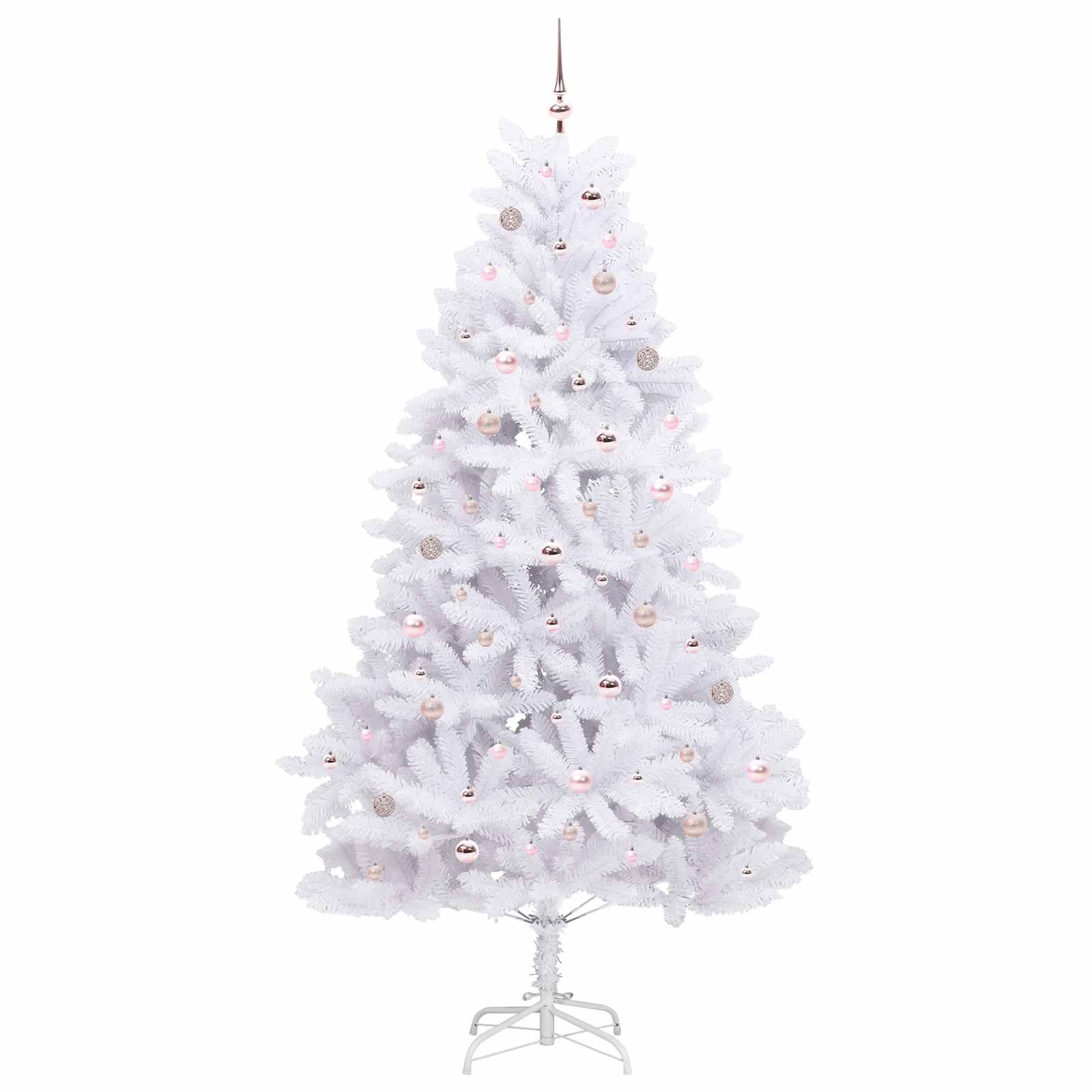 vidaXL Artificial Hinged Christmas Tree White 240 cm PVC and Steel - 52752