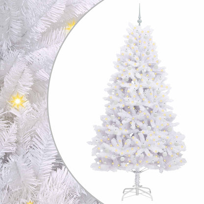 vidaXL Artificial Hinged Christmas Tree White 240 cm PVC and Steel - 52763