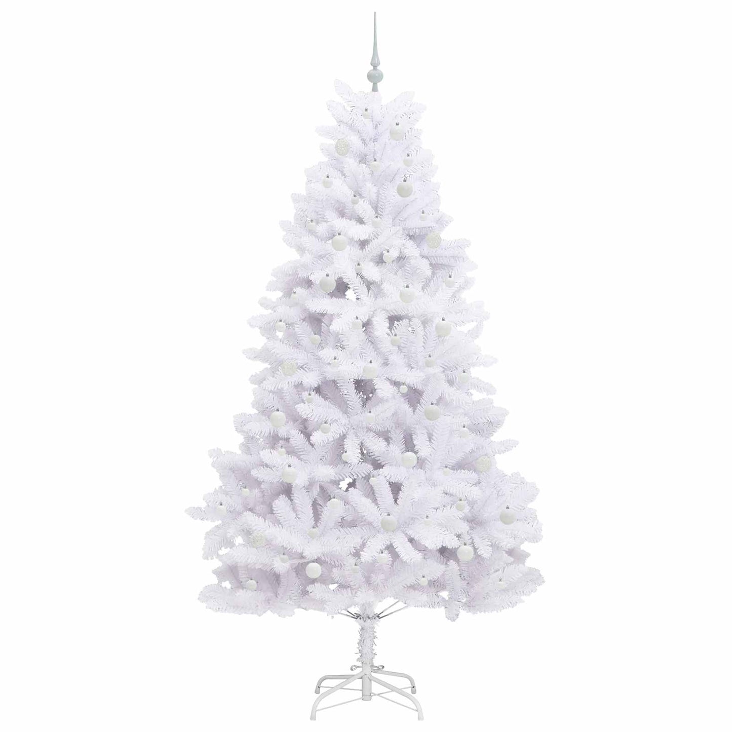 vidaXL Artificial Hinged Christmas Tree White 240 cm PVC and Steel - 52763