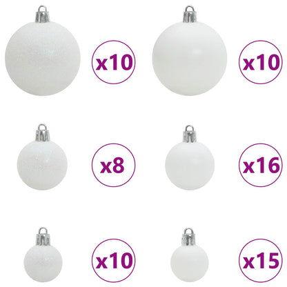 vidaXL Artificial Hinged Christmas Tree White 240 cm PVC and Steel - 52763