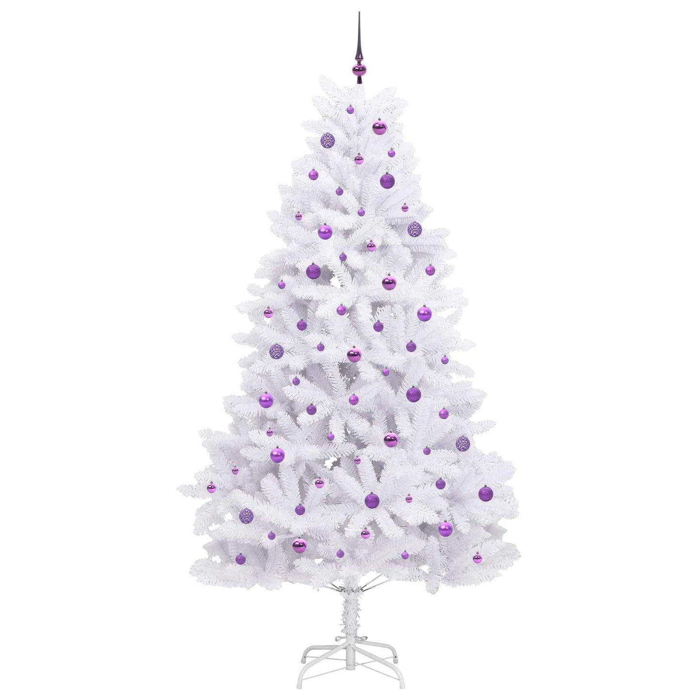 vidaXL Artificial Hinged Christmas Tree White 240 cm PVC and Steel - 52766