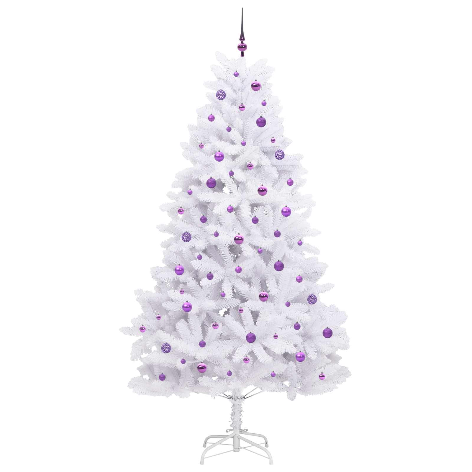 vidaXL Artificial Hinged Christmas Tree White 240 cm PVC and Steel - 52766