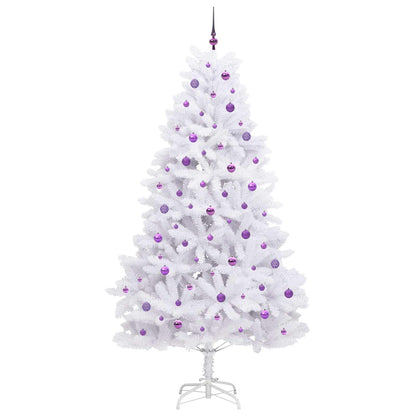 vidaXL Artificial Hinged Christmas Tree White 240 cm PVC and Steel - 52766