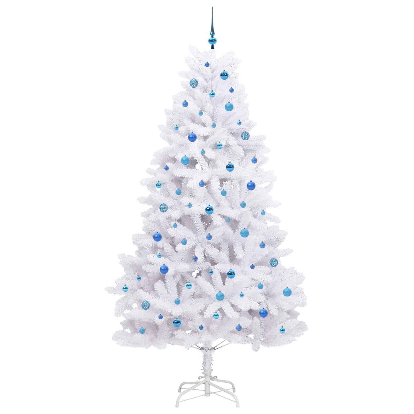 vidaXL Artificial Hinged Christmas Tree White 240 cm PVC and Steel - 52769