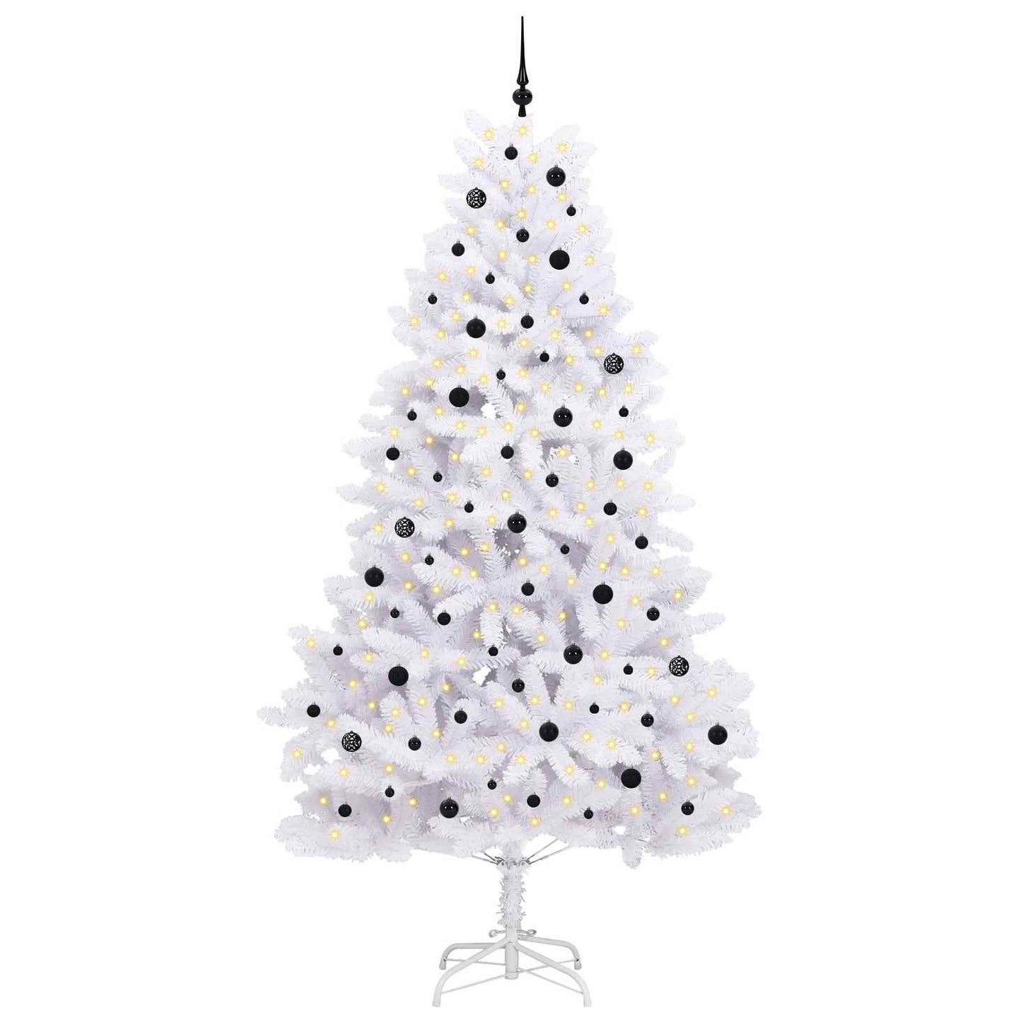 vidaXL Artificial Hinged Christmas Tree White 270 cm PVC and Steel - 52774