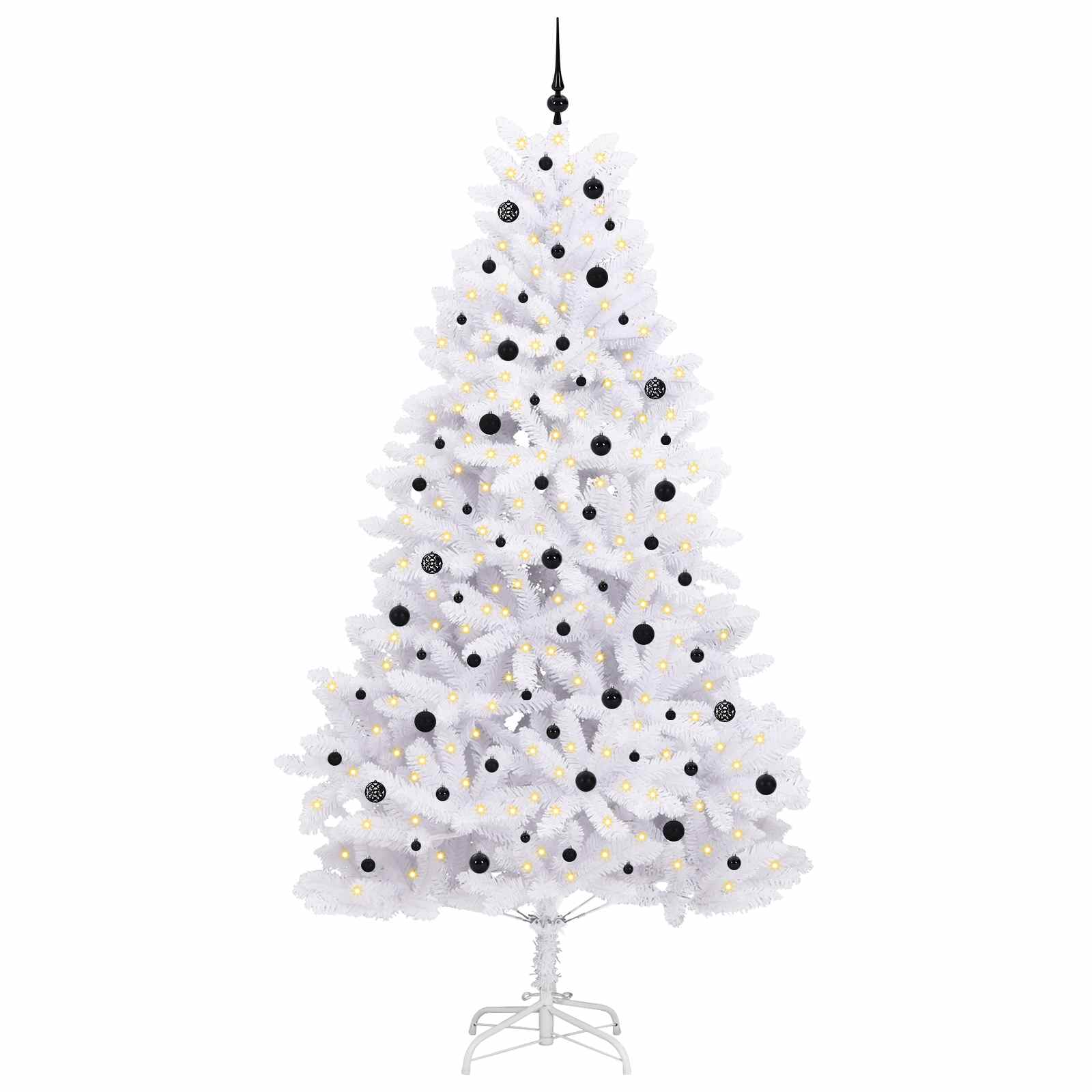 vidaXL Artificial Hinged Christmas Tree White 270 cm PVC and Steel - 52774