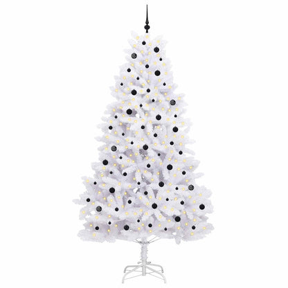 vidaXL Artificial Hinged Christmas Tree White 270 cm PVC and Steel - 52774