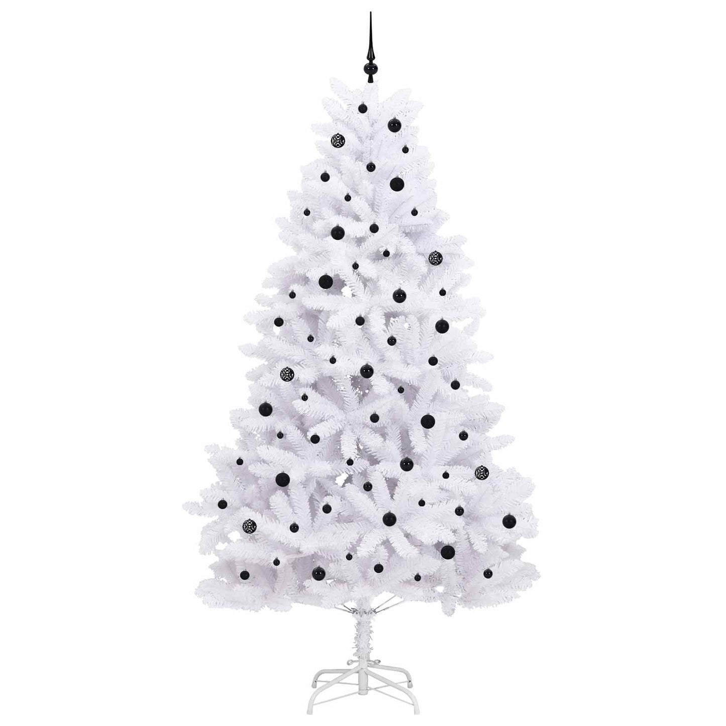 vidaXL Artificial Hinged Christmas Tree White 270 cm PVC and Steel - 52774