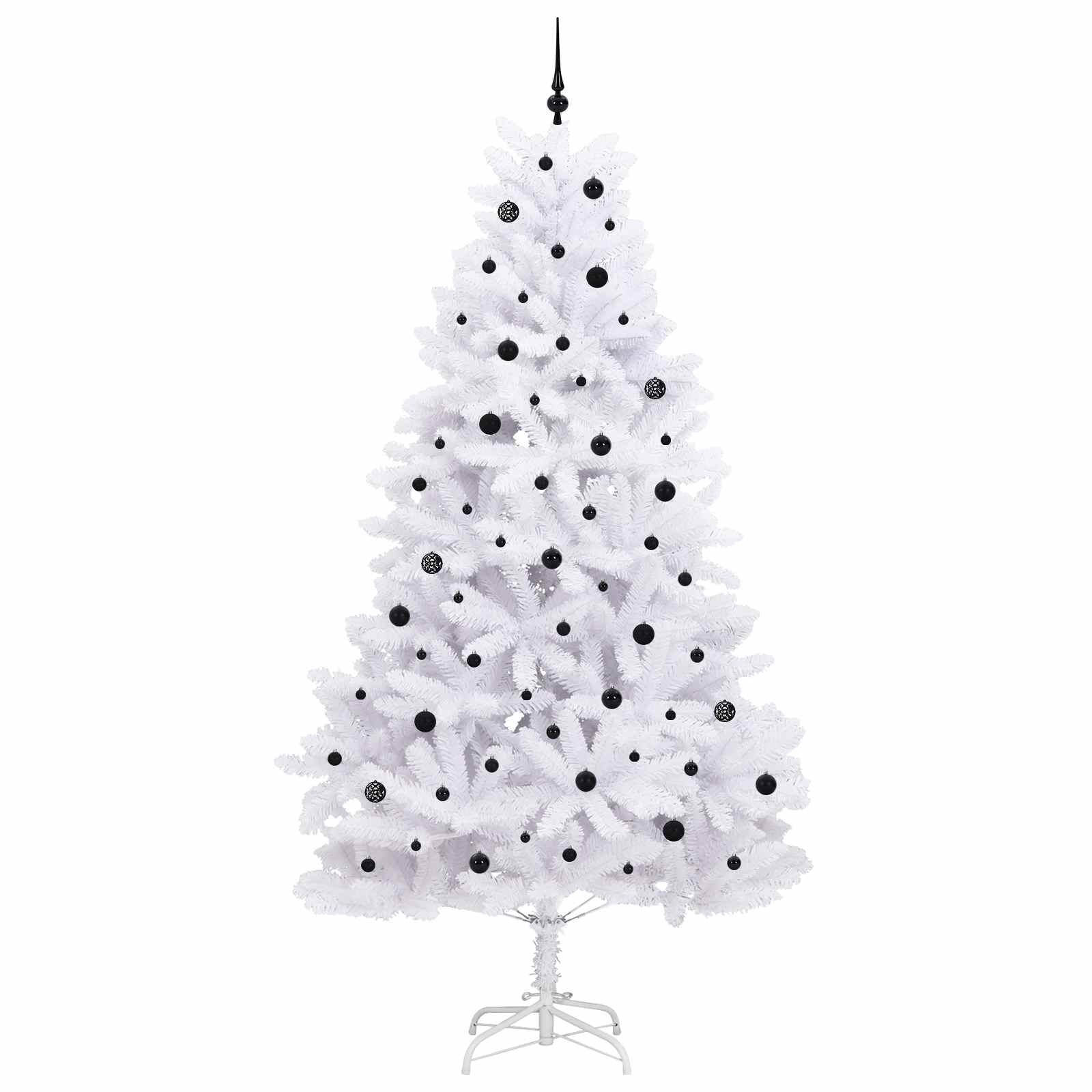 vidaXL Artificial Hinged Christmas Tree White 270 cm PVC and Steel - 52774