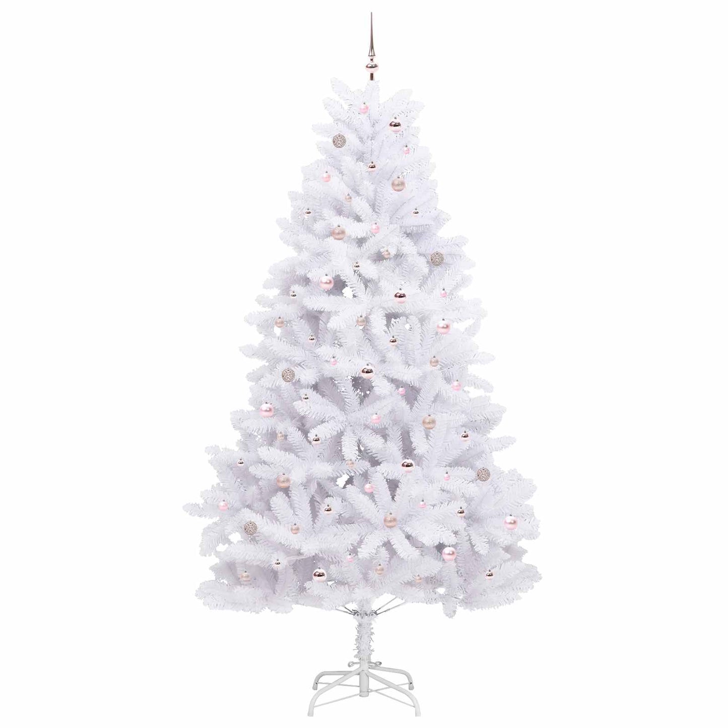 vidaXL Artificial Hinged Christmas Tree White 270 cm PVC and Steel - 52787