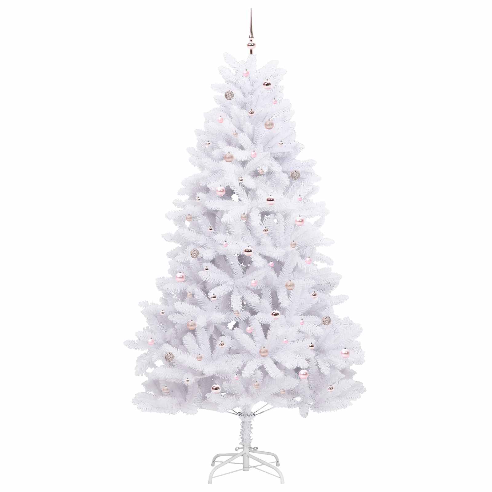 vidaXL Artificial Hinged Christmas Tree White 270 cm PVC and Steel - 52787