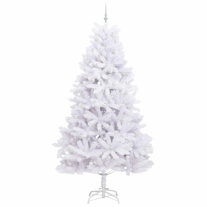 vidaXL Artificial Hinged Christmas Tree White 270 cm PVC and Steel - 52788