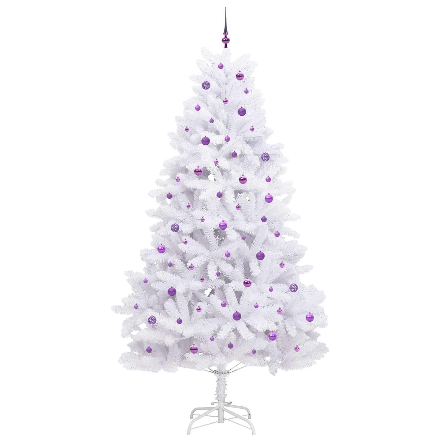vidaXL Artificial Hinged Christmas Tree White 270 cm PVC and Steel - 52790
