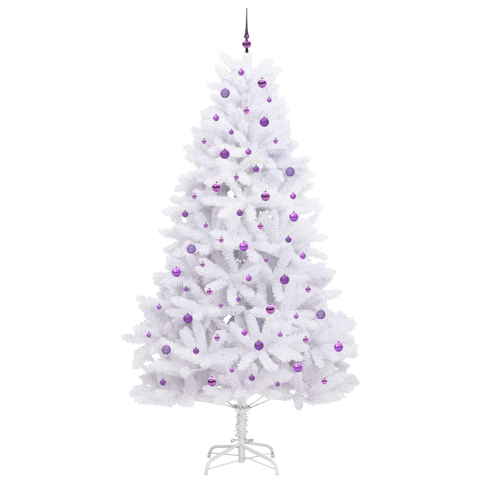 vidaXL Artificial Hinged Christmas Tree White 270 cm PVC and Steel - 52790