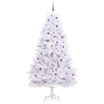 vidaXL Artificial Hinged Christmas Tree White 270 cm PVC and Steel - 52790