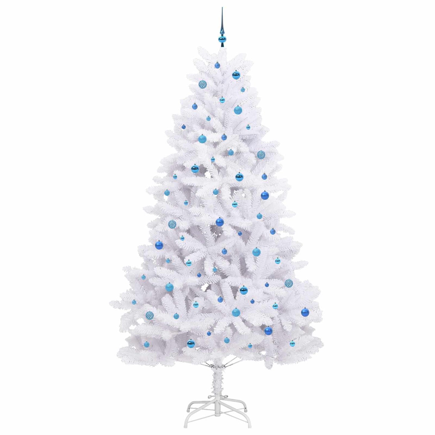 vidaXL Artificial Hinged Christmas Tree White 270 cm PVC and Steel - 52799