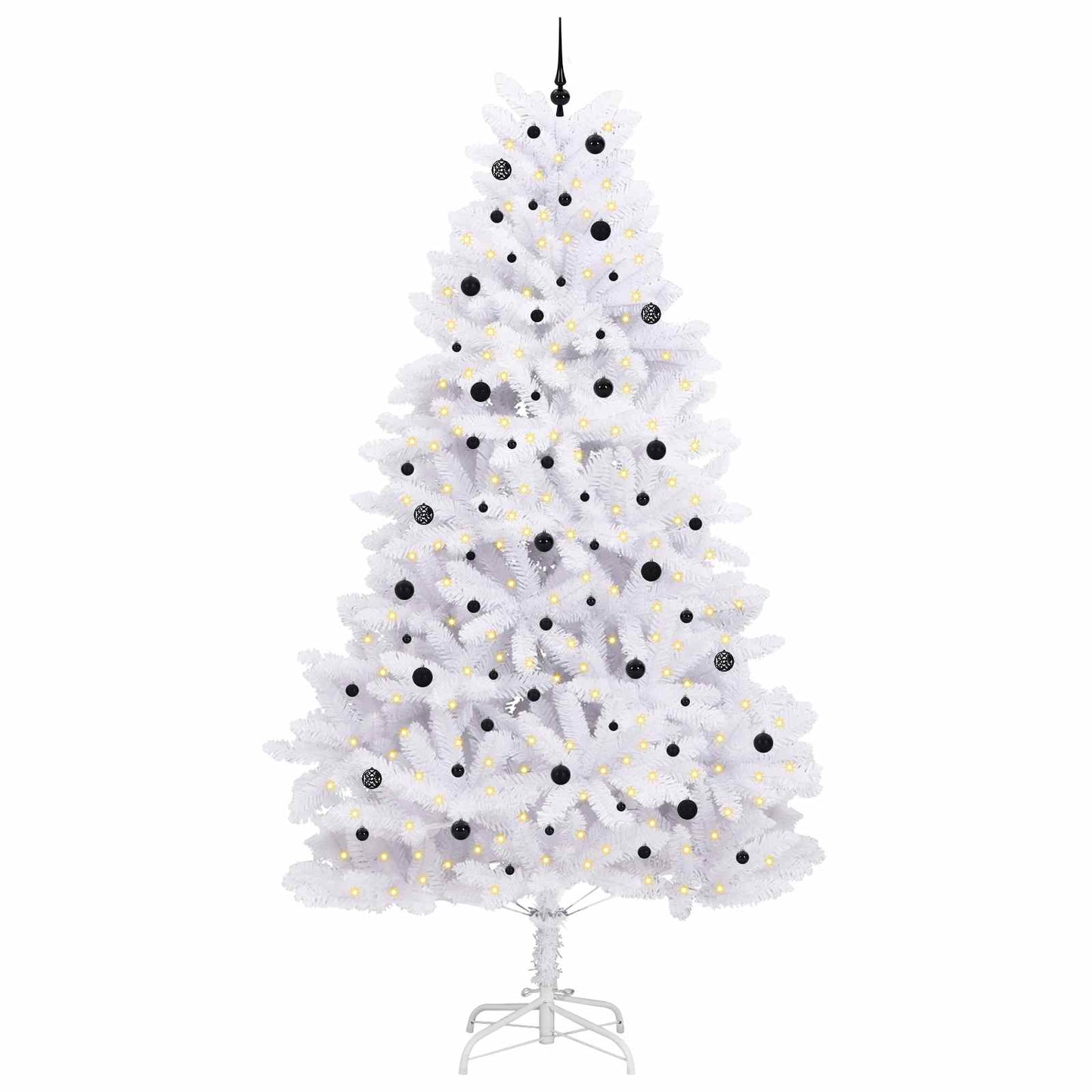 vidaXL Artificial Hinged Christmas Tree White 300 cm PVC and Steel - 52800