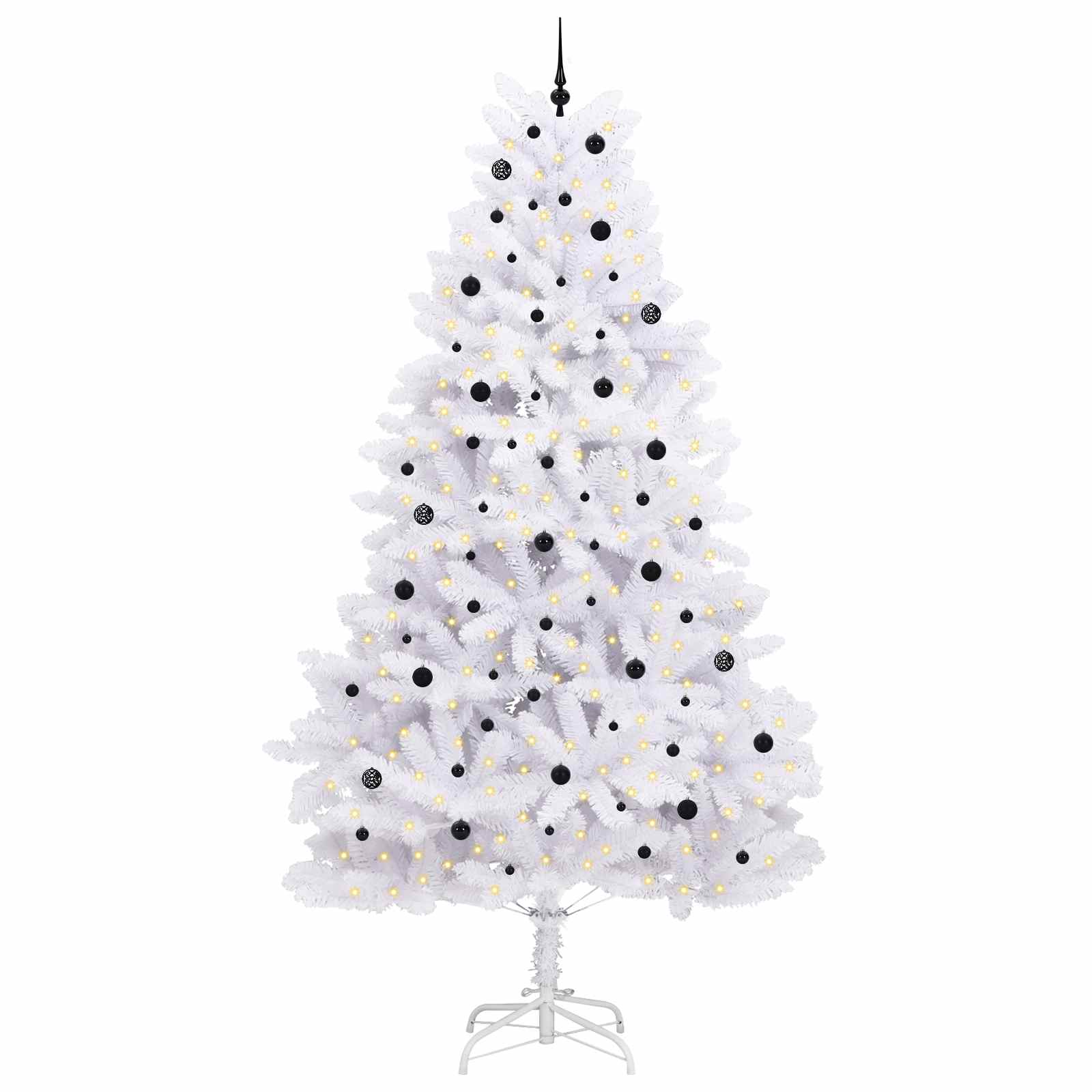 vidaXL Artificial Hinged Christmas Tree White 300 cm PVC and Steel - 52800