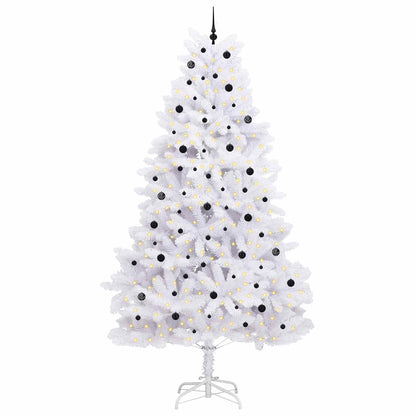 vidaXL Artificial Hinged Christmas Tree White 300 cm PVC and Steel - 52800