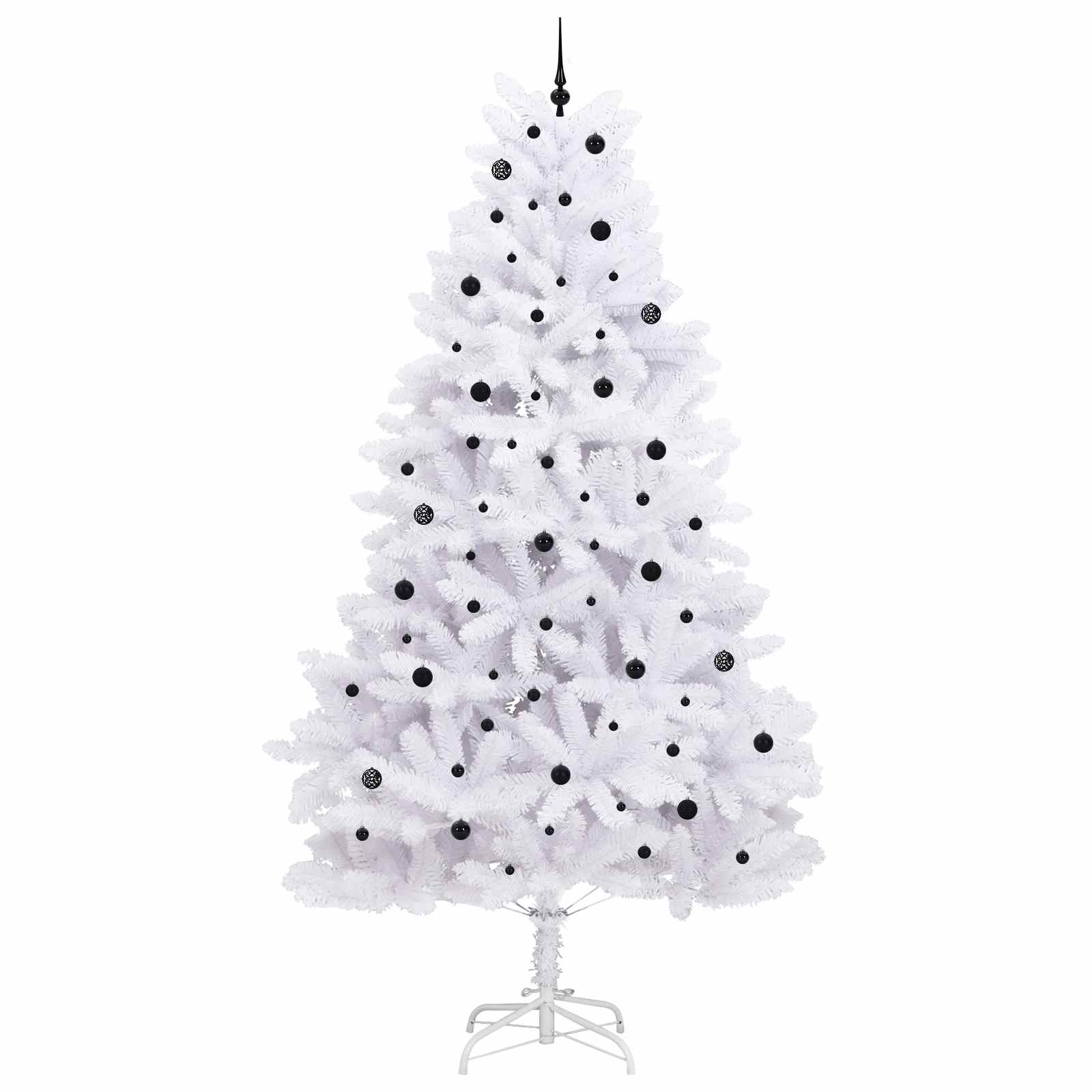 vidaXL Artificial Hinged Christmas Tree White 300 cm PVC and Steel - 52800