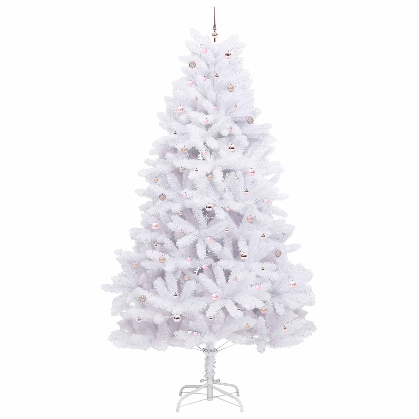 vidaXL Artificial Hinged Christmas Tree White 300 cm PVC and Steel - 52807