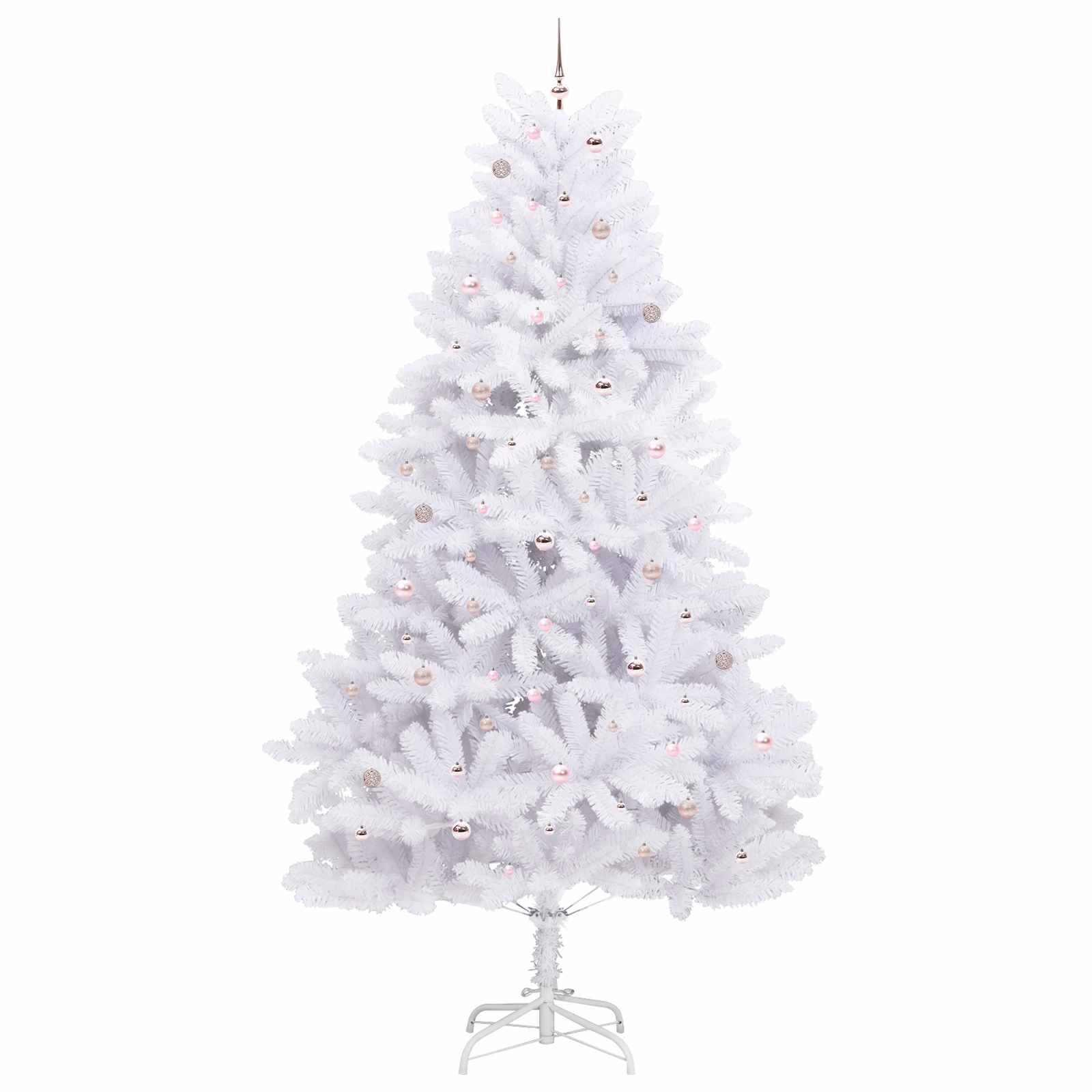 vidaXL Artificial Hinged Christmas Tree White 300 cm PVC and Steel - 52807