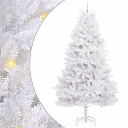 vidaXL Artificial Hinged Christmas Tree White 300 cm PVC and Steel - 52820