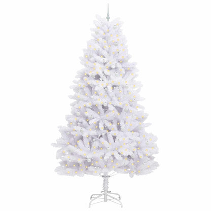 vidaXL Artificial Hinged Christmas Tree White 300 cm PVC and Steel - 52820