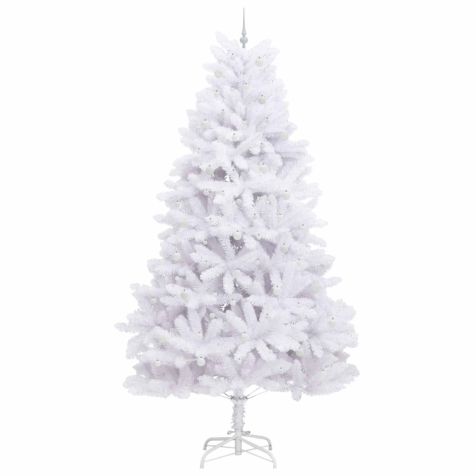 vidaXL Artificial Hinged Christmas Tree White 300 cm PVC and Steel - 52820