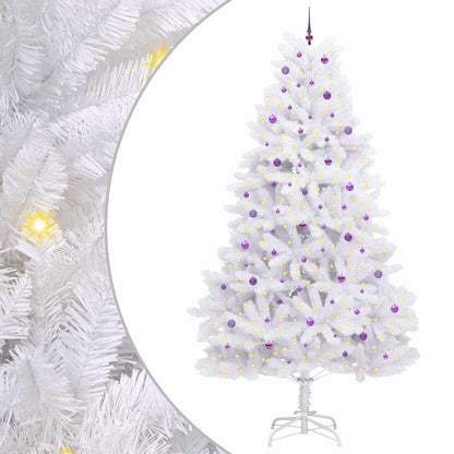 vidaXL Artificial Hinged Christmas Tree White 300 cm PVC and Steel - 52821