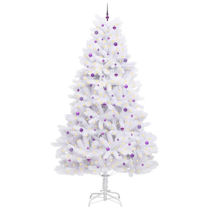 vidaXL Artificial Hinged Christmas Tree White 300 cm PVC and Steel - 52821