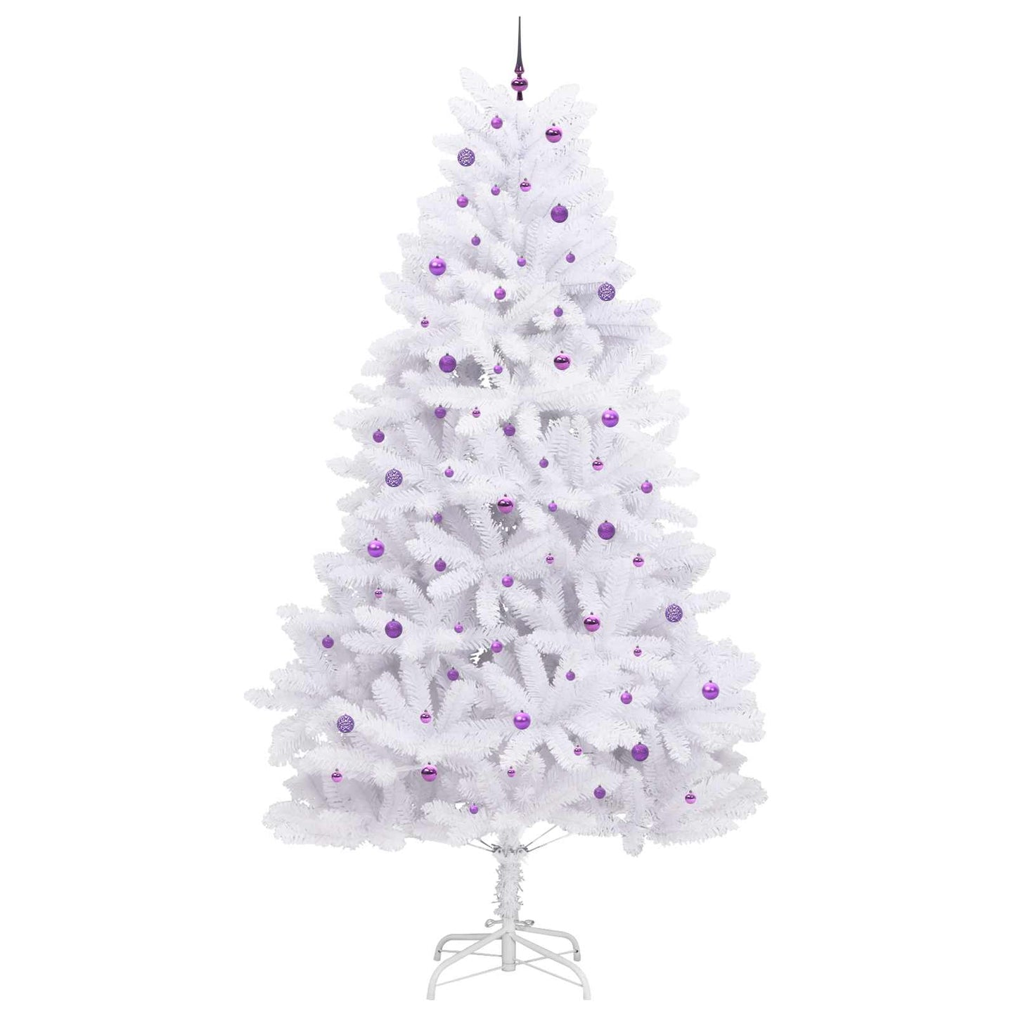 vidaXL Artificial Hinged Christmas Tree White 300 cm PVC and Steel - 52821