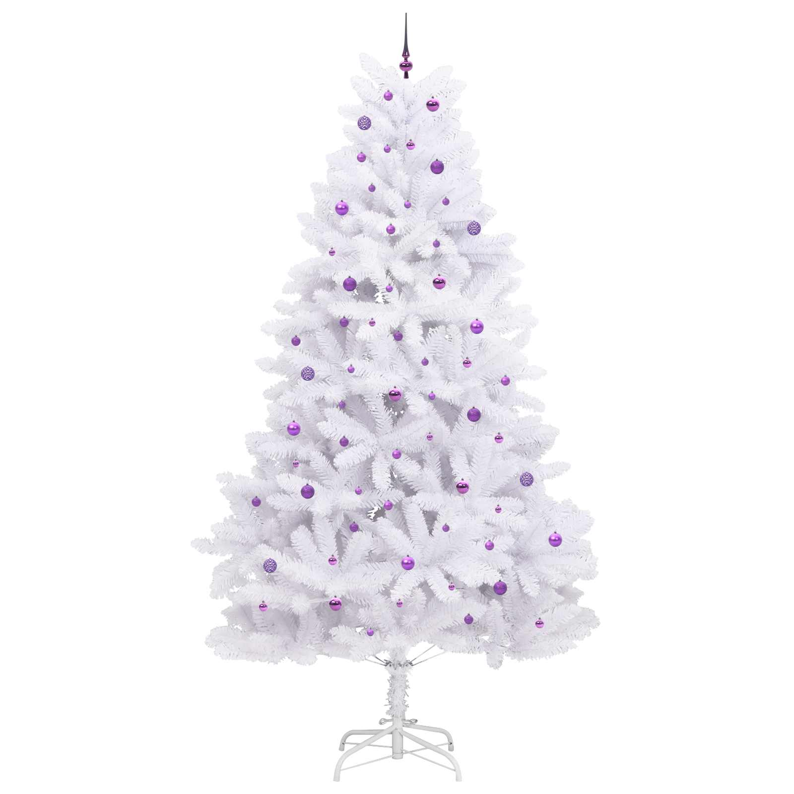 vidaXL Artificial Hinged Christmas Tree White 300 cm PVC and Steel - 52821