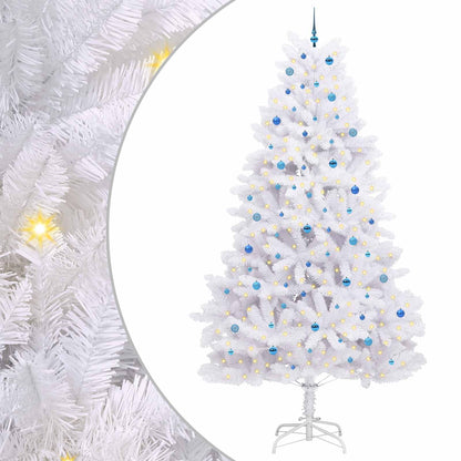 vidaXL Artificial Hinged Christmas Tree White 300 cm PVC and Steel - 53334