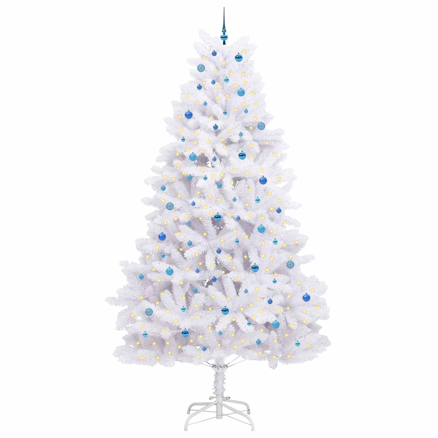 vidaXL Artificial Hinged Christmas Tree White 300 cm PVC and Steel - 53334