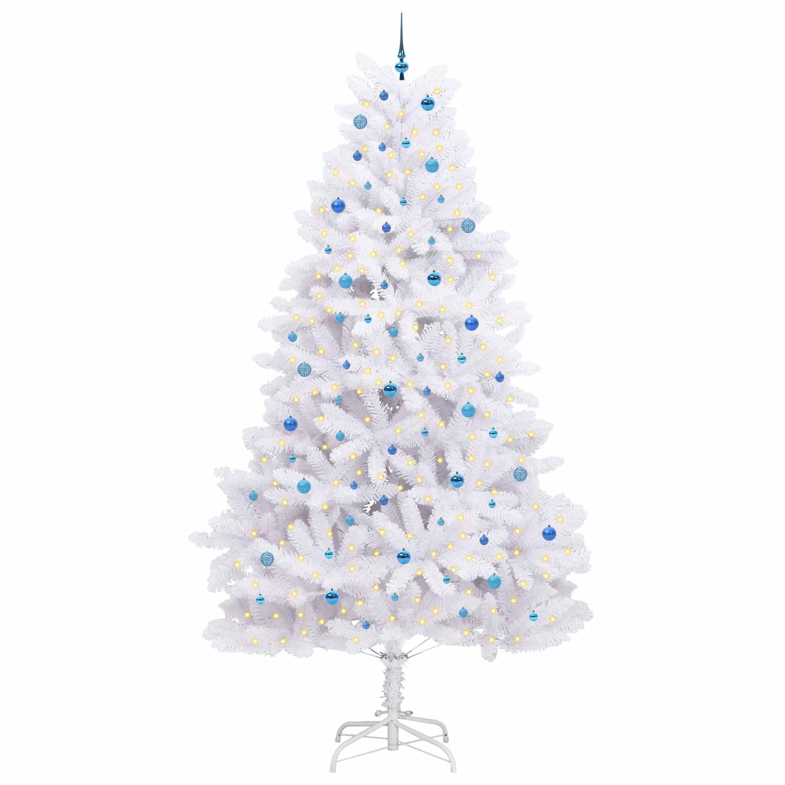 vidaXL Artificial Hinged Christmas Tree White 300 cm PVC and Steel - 53334